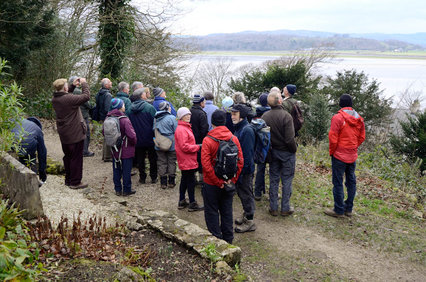 a group of people enjoying a guided walk