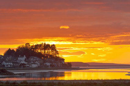 stunning orange and yellow sunset at Sandside