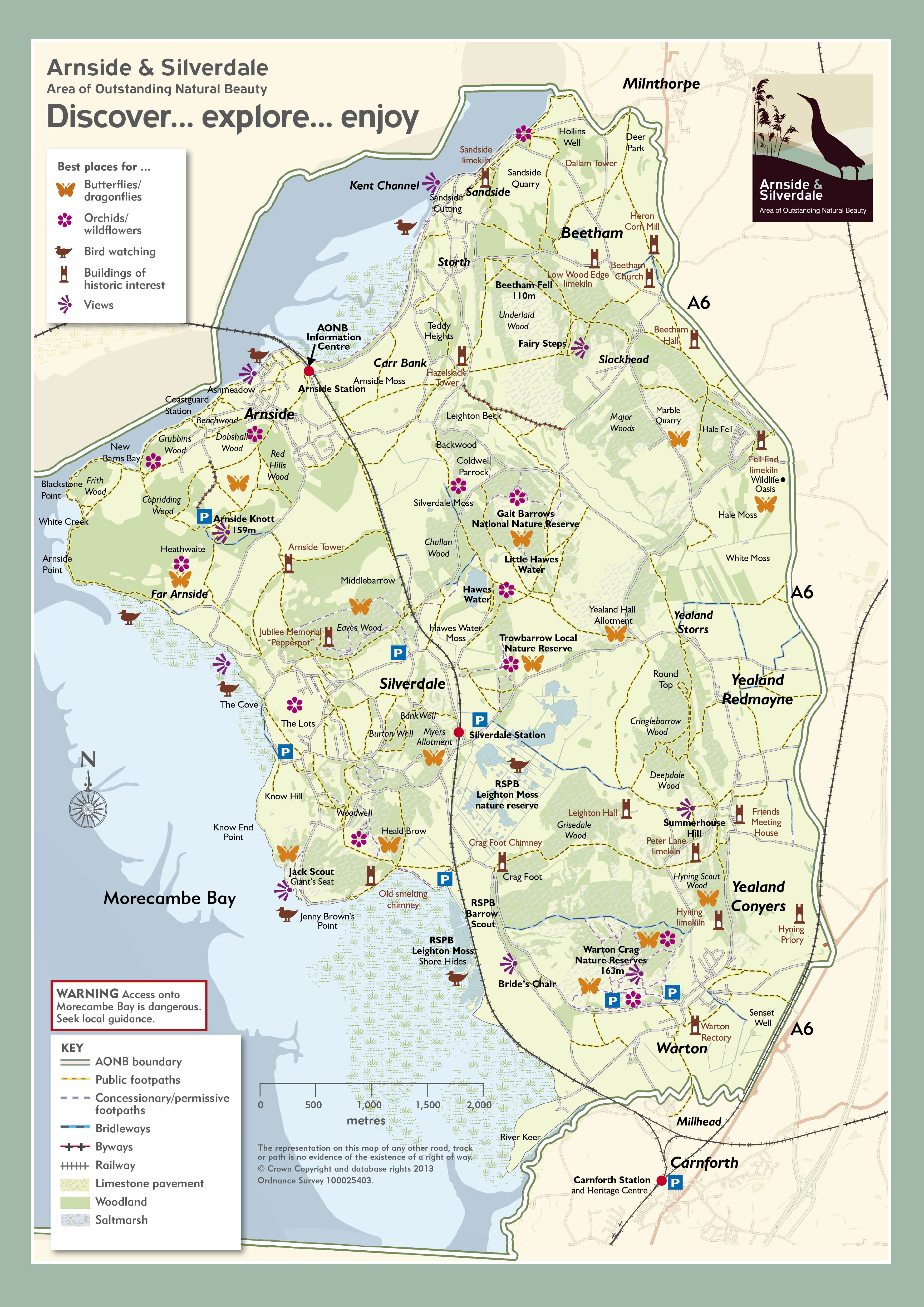 Area Of Outstanding Natural Beauty Map Aonb Map - Arnside Silverdale Aonb : Arnside Silverdale Aonb