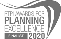 company logo: RTPI awards for planning excellence finalist 2020