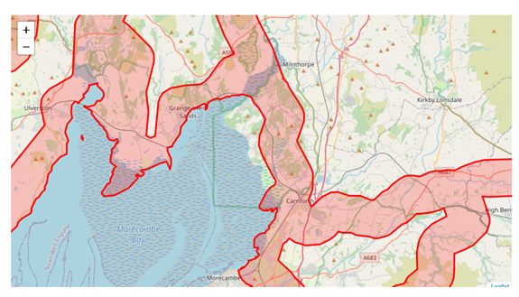 B-Lines Map over AONB